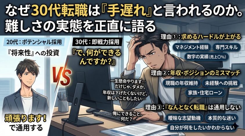 なぜ「30代転職は手遅れ」と言われるのか&mdash;&mdash;難しさの実態を正直に語る