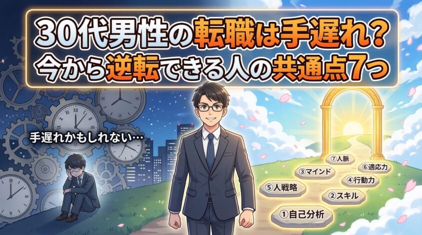 30代男性の転職は手遅れ？今から逆転できる人の共通点7つ