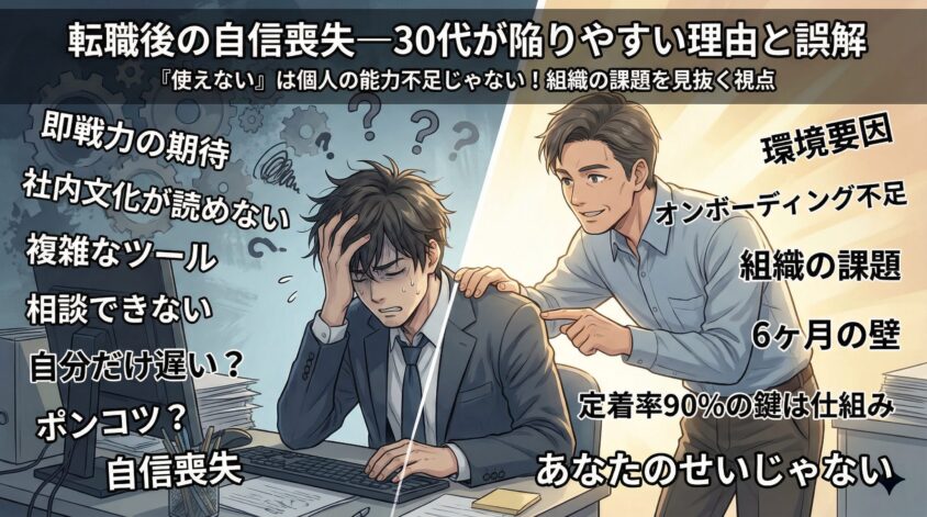 転職後の自信喪失&mdash;30代が陥りやすい理由と50代・40代との比較