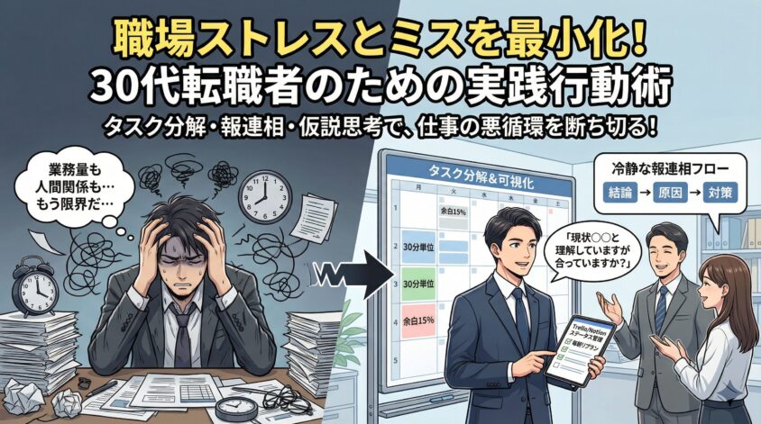 職場ストレスとミスを最小化する行動・対処法