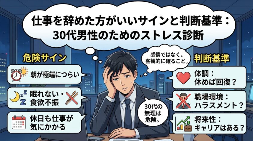 仕事を辞めた方がいいサインと判断基準を確認する