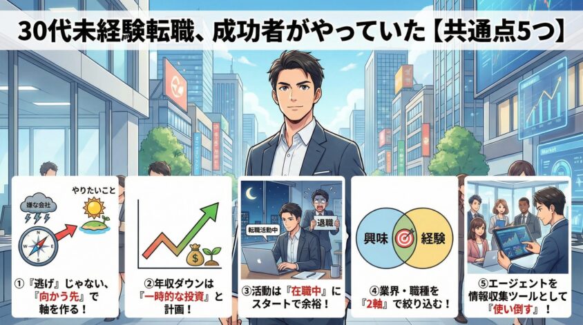 それでも30代未経験転職に成功した人がやっていたこと【共通点5つ】