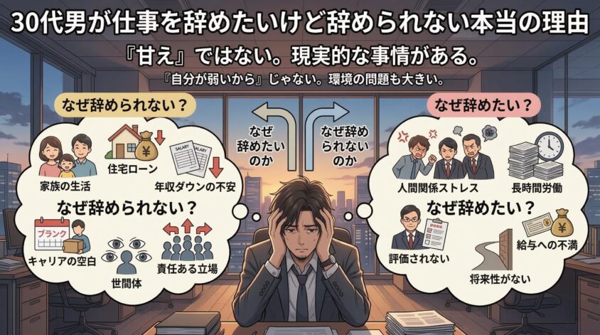 30代男が仕事辞めたいけど辞められないと感じる理由