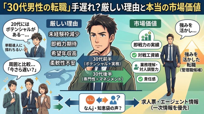 30代男性の転職は本当に手遅れ？厳しいと言われる理由と本当の市場価値
