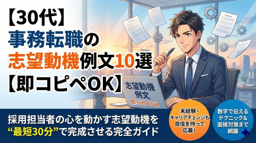 【30代】事務転職の志望動機例文10選【即コピペOK】