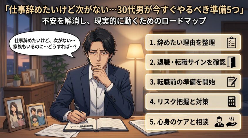 仕事辞めたいけど次がない…30代男が今すぐやるべき準備5つ