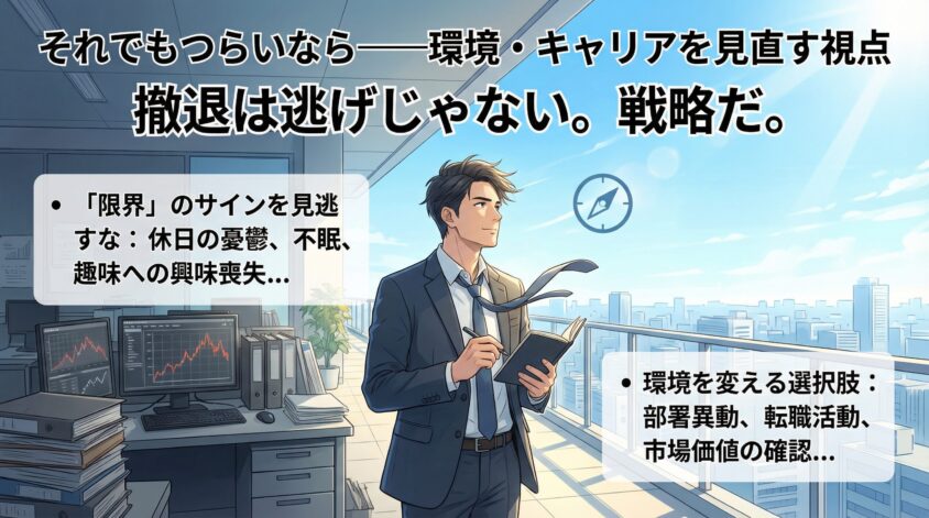 それでもつらいなら&mdash;&mdash;環境・キャリアを見直す視点