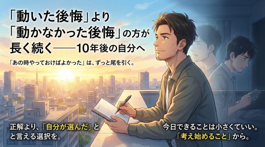 「動いた後悔」より「動かなかった後悔」の方が長く続く&mdash;&mdash;10年後の自分へ