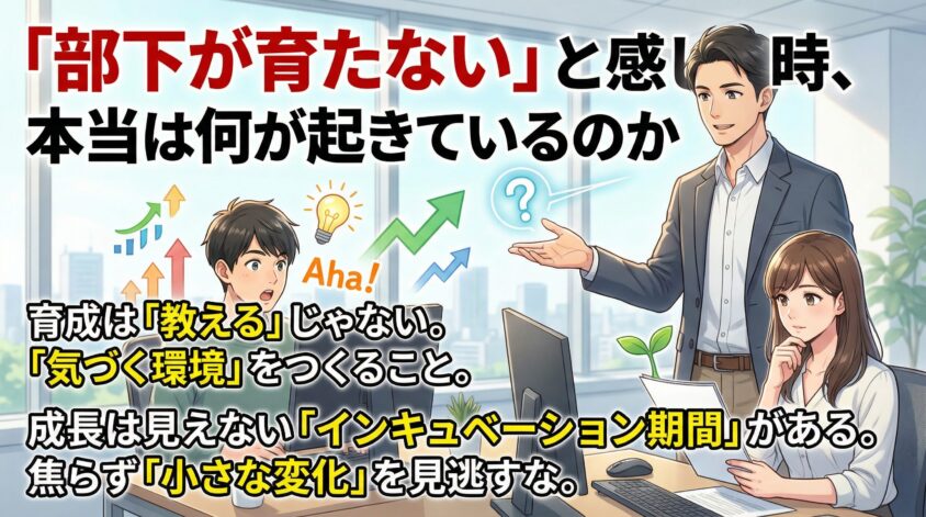 「部下が育たない」と感じる時、本当は何が起きているのか