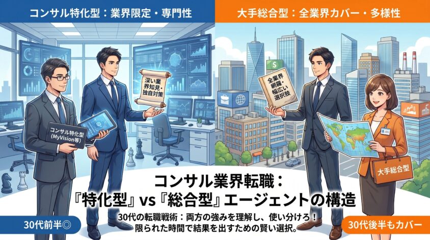 コンサル業界転職エージェントの構造｜特化型 vs 総合型
