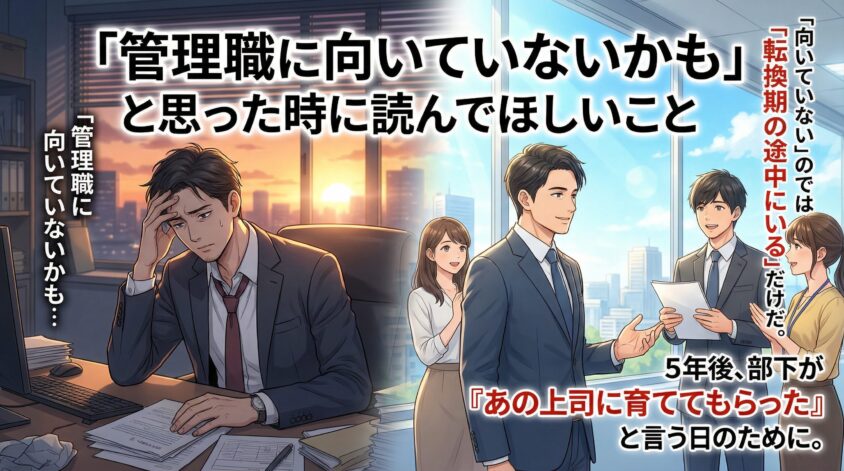 「管理職に向いていないかも」と思った時に読んでほしいこと