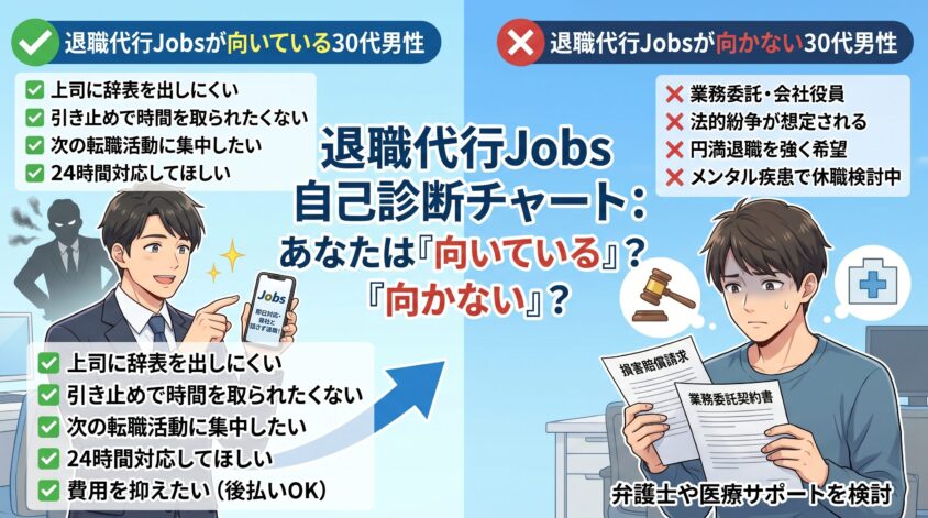 退職代行Jobsはこんな30代男性に向いている／向かない