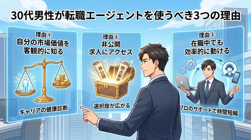 30代男性が転職エージェントを使うべき3つの理由