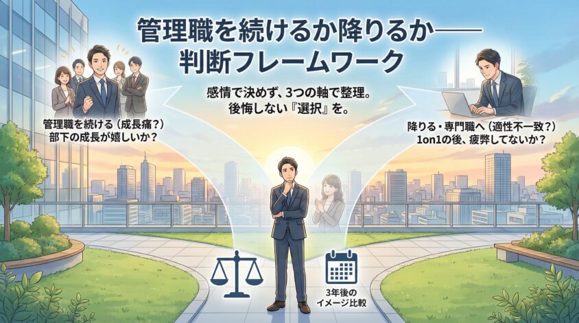 管理職を続けるか降りるか&mdash;&mdash;判断フレームワーク