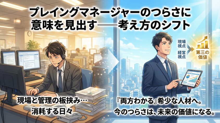 プレイングマネージャーのつらさに意味を見出す&mdash;&mdash;考え方のシフト