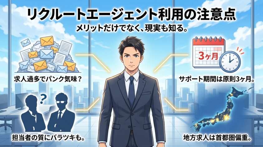 リクルートエージェントの利用上の注意点4つ