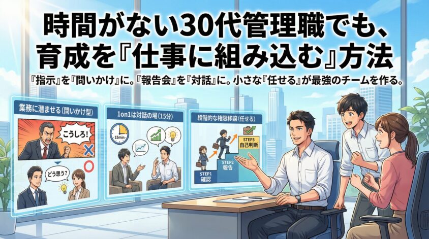 時間がない30代管理職でも、育成を「仕事に組み込む」方法