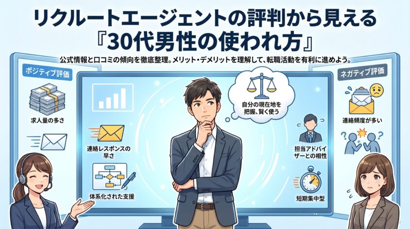 リクルートエージェントの評判から見える「30代男性の使われ方」