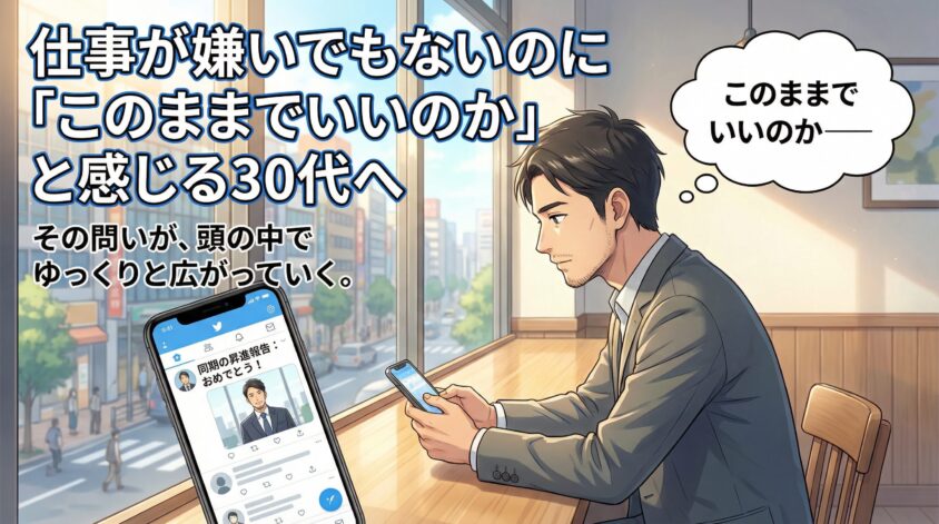仕事が嫌いでもないのに「このままでいいのか」と感じる30代へ