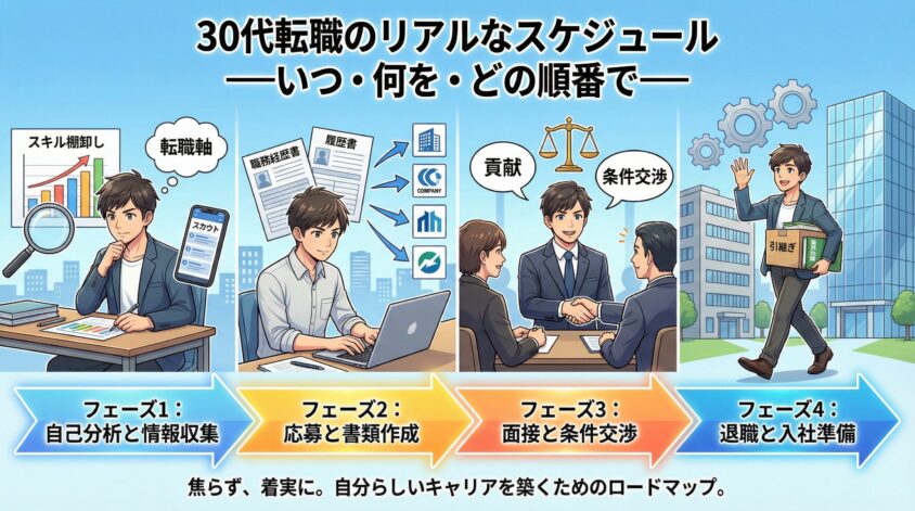 30代転職のリアルなスケジュール&mdash;&mdash;いつ・何を・どの順番で