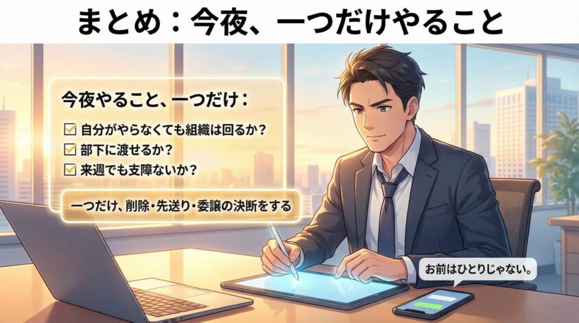 まとめ：今夜、一つだけやること