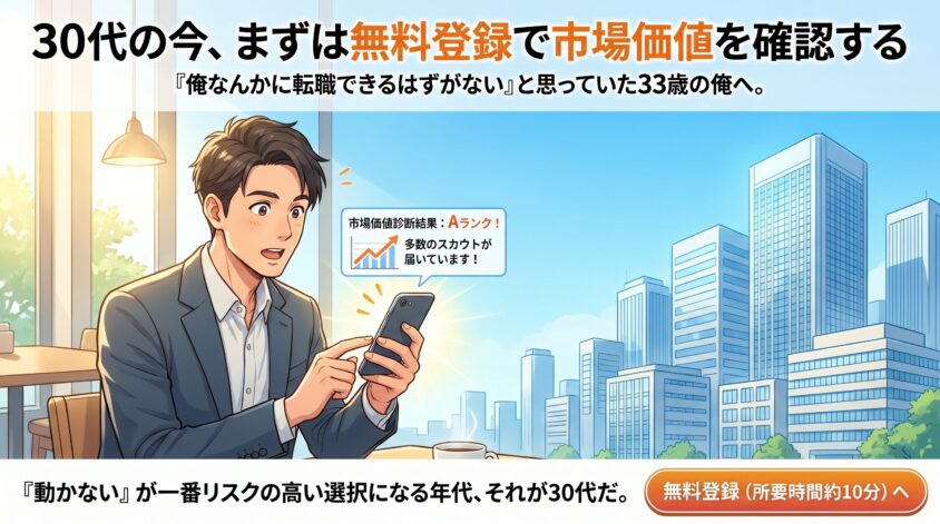 まとめ｜30代の今、まずは無料登録で市場価値を確認する
