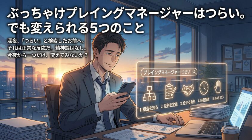 ぶっちゃけプレイングマネージャーはつらい。でも変えられる5つのこと