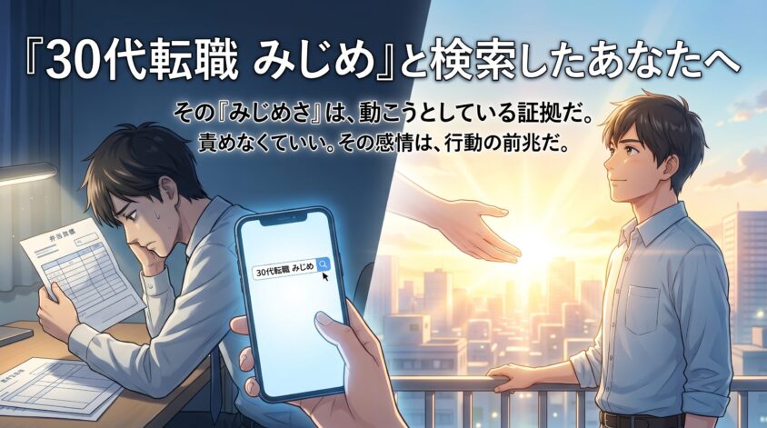 「30代転職 みじめ」と検索したあなたへ