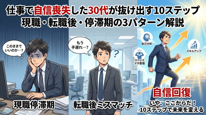 仕事で自信喪失した30代が抜け出す10ステップ｜現職・転職後・停滞期の3パターン解説
