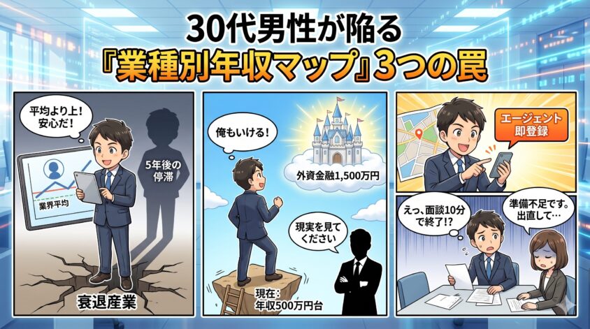 30代男性が業種別年収マップを見る時に陥る3つの罠