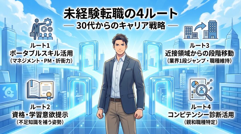 未経験転職の4ルート ─ ポータブル/資格/近接/コンピテンシー