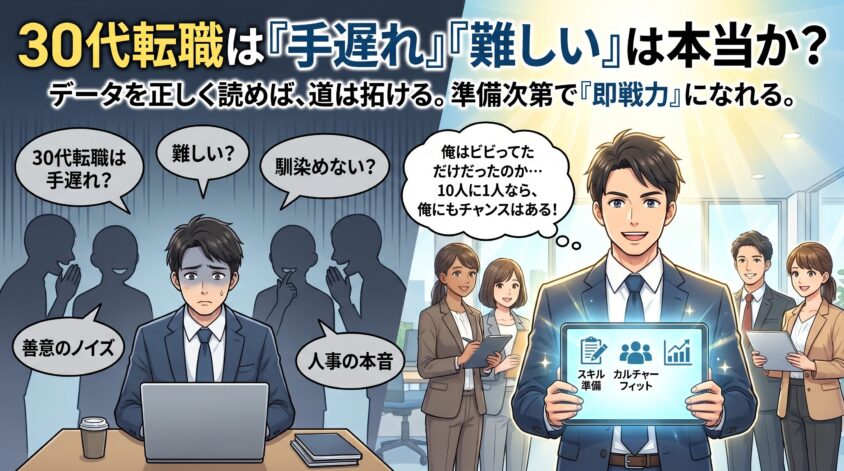 「30代転職は手遅れ」「難しい」「馴染めない」は本当か