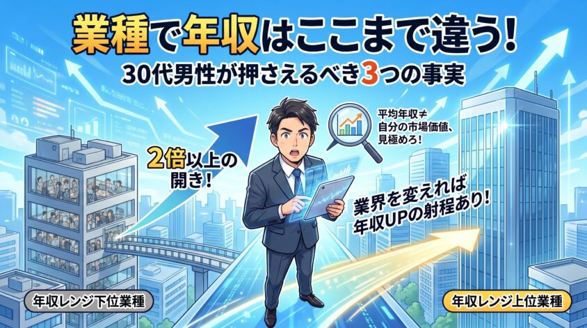 【結論】業種で年収はここまで違う ─ 30代男性が押さえるべき3つの事実