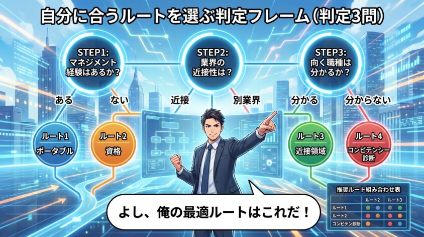自分に合うルートを選ぶ ─ ルート選定フレーム(判定3問)
