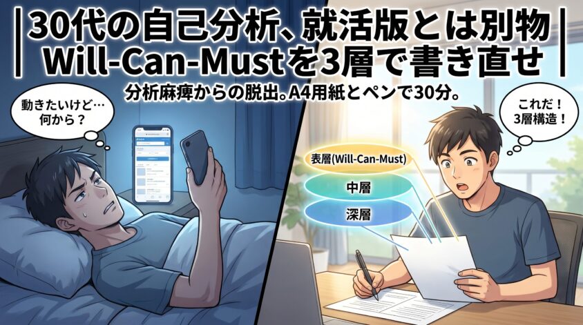 30代の自己分析、就活版とは別物｜Will-Can-Mustを3層で書き直せ