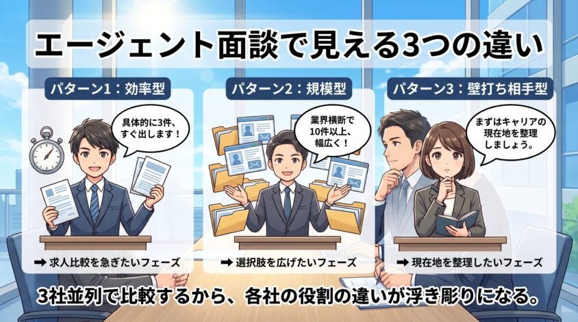 エージェント面談で見える3つの違い