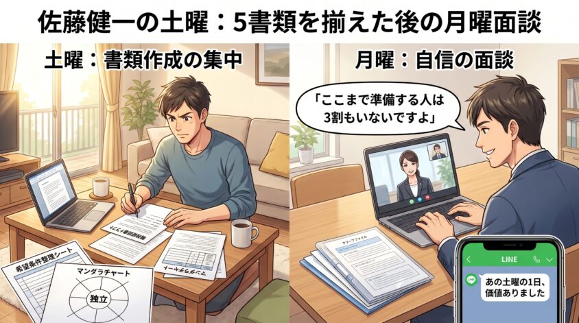 35歳 IT企業PMの土曜：5書類を揃えた後の月曜面談