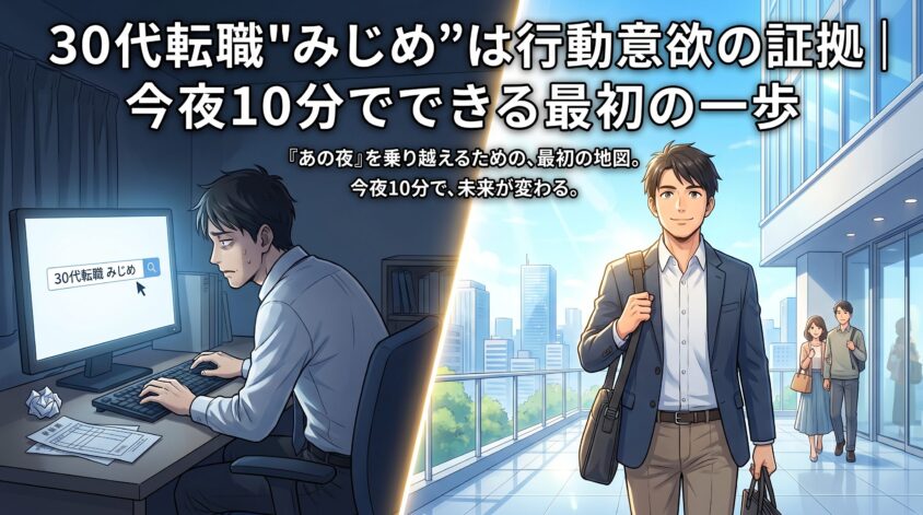 30代転職"みじめ"は行動意欲の証拠｜今夜10分でできる最初の一歩