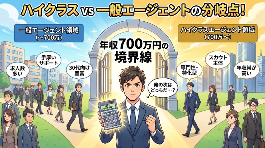 ハイクラスvs一般エージェントの分岐（年収700万境界）