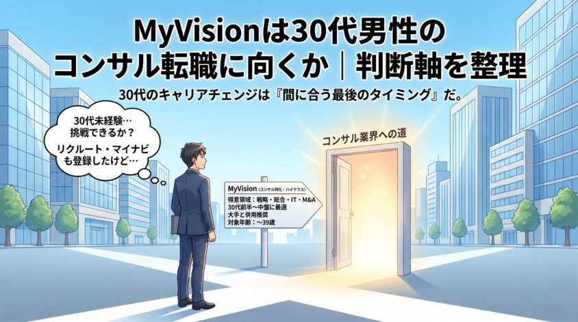 MyVisionは30代男性のコンサル転職に向くか｜判断軸を整理