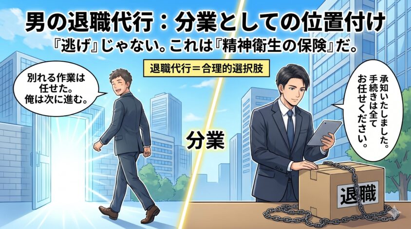 男の退職代行：分業としての位置付け