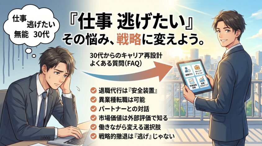 「仕事 逃げたい 無能 30代」のよくある質問(FAQ)