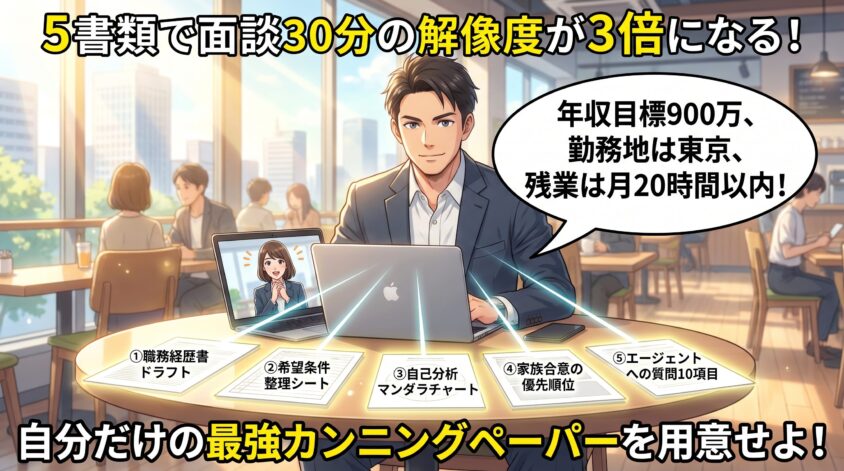 結論：5書類で面談30分の解像度が3倍になる