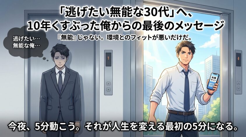 「逃げたい無能な30代」へ、10年くすぶった俺からの最後のメッセージ