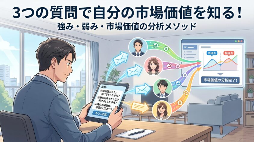 3つの質問を固定する：強み2つ・弱み1つ・市場価値