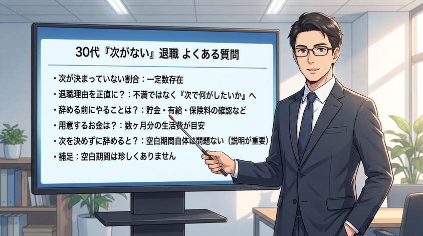 仕事を辞めたいけど次がない30代からよくある質問