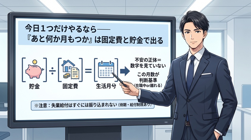 今日1つだけやるなら&mdash;&mdash;「あと何か月もつか」は固定費と貯金で出る